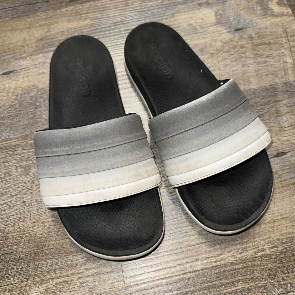 Adidas Adilette CF+ Armand Mens 7 Womens 8 Black Gray White Comfort Slides
